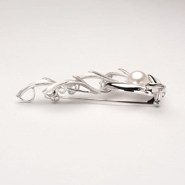 パール ブローチ 真珠 フォーマル 植物モチーフ あこや真珠 レディース