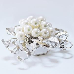 パール ブローチ パールブローチ フォーマル真珠 花 コサージュ 帯留め