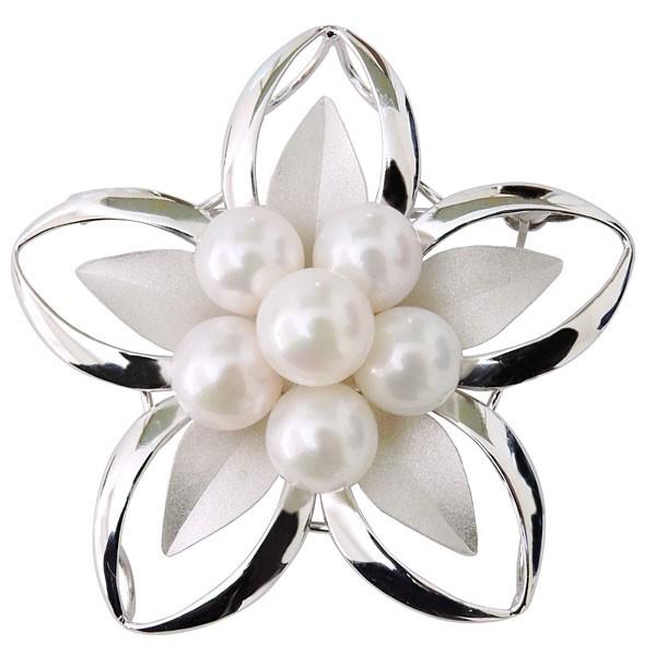 パール ブローチ パールブローチ フォーマル 花 桜の花 葉 モチーフ