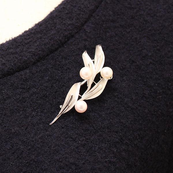 パール ブローチ フォーマル 真珠ブローチ アコヤ あこや 本真珠