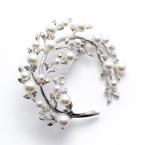 パール ブローチ フォーマル アコヤ真珠 コサージュ サークル 真珠