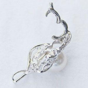 ブローチ パール ピンブローチ 兼用 クリッカー 南洋白蝶真珠 ゴールド