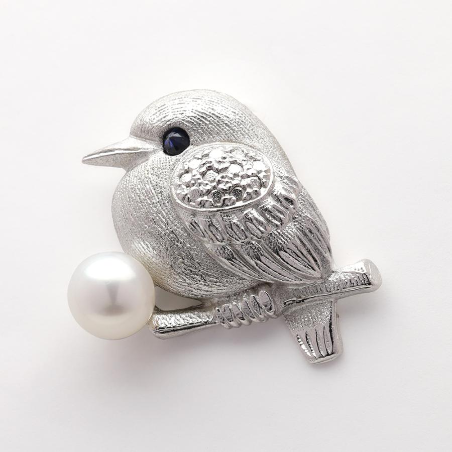 パール ブローチ 鳥ブローチ トリ 酉 バード ピンブローチ ラペルピン