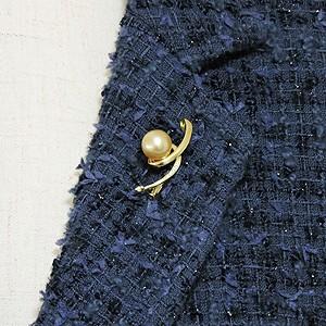 ブローチ 真珠 パール 南洋白蝶真珠 タヒチ黒蝶真珠 10mm ゴールド