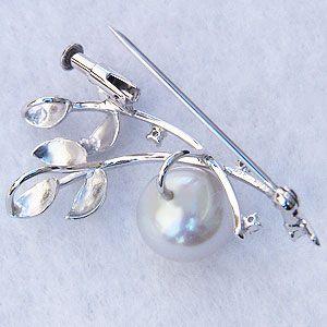 パール ブローチ パールブローチ フォーマル 南洋白蝶真珠 10mm k18