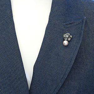 ブローチ 花 真珠パール あこや本真珠 直径9mm ピンクホワイト系 黒蝶貝 花 ピンブローチ ラペルピン 送料無料 フォーマル プレゼント ギフト 自分買い puの画像