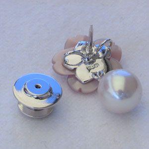 ブローチ 花 真珠パール あこや本真珠 直径9mm ピンクホワイト系