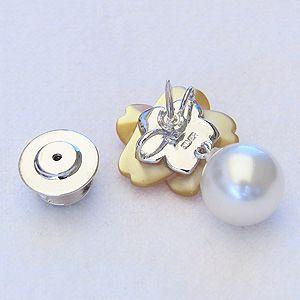 ブローチ 花 パール 真珠 ピンブローチ ラペルピン 南洋白蝶真珠 10mm 黄蝶貝 フラワー 花モチーフ 送料無料 フォーマル プレゼント ギフト 自分買い puの画像