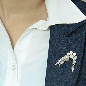 ブローチ 花 パール 真珠 南洋白蝶真珠 ホワイト系 直径10mm 白蝶貝 ピンク貝 薔薇 花モチーフ シルバー 送料無料 フォーマル プレゼント ギフト 自分買い puの画像