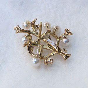 パール ブローチ パールブローチ フォーマル 本真珠 k18 ピンク