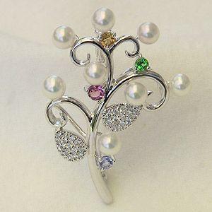 パール ブローチ パールブローチ フォーマル あこや本真珠 ダイヤモンド パール 4mm k18 ホワイトゴールド 送料無料 プレゼント ギフト ご褒美 自分買い p