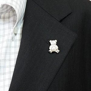 パールブローチ ピンブローチ 本真珠 あこや アコヤ ラペルピン ピンズ クマ くま ベア 男女兼用 ユニセックス 送料無料 プレゼント ギフト 自分買い_4
