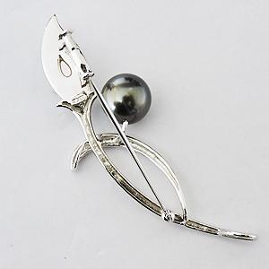 ブローチ パールブローチ ブラックパール 黒真珠 タヒチ黒蝶真珠 ホワイトシェル 白蝶貝 シルバー レディース 送料無料 プレゼント ギフト 自分買い puの画像