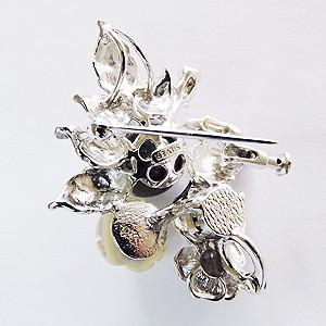 ブローチ パールブローチ 真珠ブローチ ペンダント兼用 真珠 パール 黒