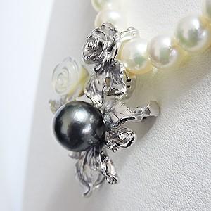 ブローチ パールブローチ 真珠ブローチ ペンダント兼用 真珠 パール 黒