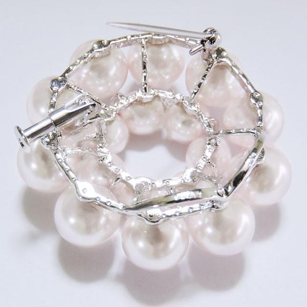 ブローチ 花 ペンダント兼用 あこや本真珠 0.07ct ダイヤモンド k18