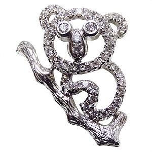 ブローチ コアラ こあら ピンズ ラペルピン ダイヤモンド k18 ホワイトゴールド ジュエリー 送料無料 ジュエリー プレゼント ギフト ご褒美 自分買い p