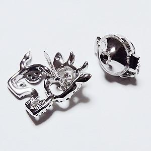 ブローチ 牛 うし ピンズ COW ラペルピン ダイヤモンド k18 ホワイト