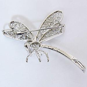 ブローチ とんぼデザイン 蜻蛉 ペンダント兼用可 ダイヤモンド k18