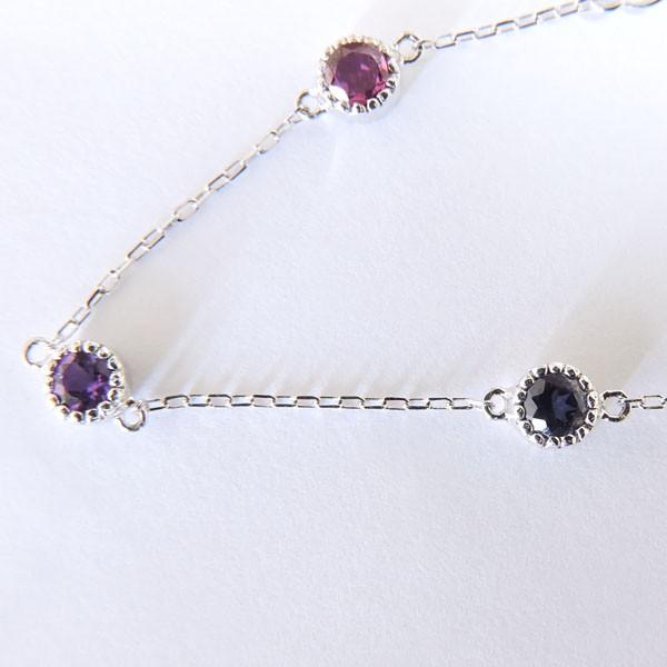 ロードライトガーネット アメジスト シトリン ブレスレット k18