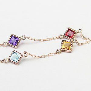 アミュレット ブレスレット ガーネット アメジスト シトリン ムーン