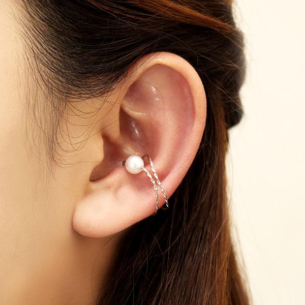 未使用 Sweet Pea パール ピアスカフス イヤカフ K18 YG イヤカフ イヤーカフ イヤーカフス k18 18k 18金 ホワイトゴールド