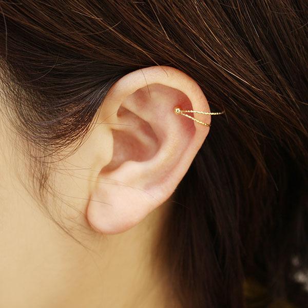 イヤーカフ イヤカフ k18 18k 18金 イエローゴールド 片耳用