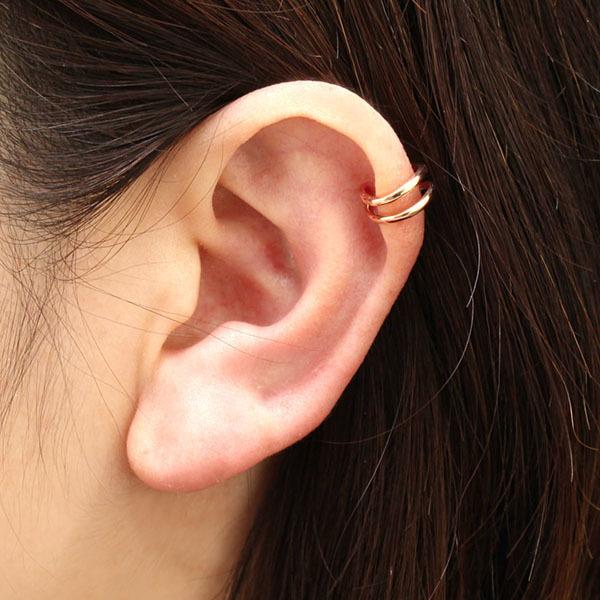 ビズー公式】K10(10金) イヤーカフ ジュリ | 希少石カラーストーンのジュエリー ［Barzaz(バルザス)］ イヤーカフ レディース 2連 ピンクゴールド イエローゴールド 10金 シンプル K10 10K 片耳