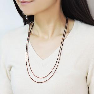 2連ネックレス セミロングネックレス 珊瑚 サンゴ ブラックスピネル 珊瑚ネックレス サンゴネックレス ブラックスピネルネックレス プレゼント 自分買い puの画像