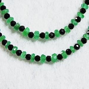 2連ネックレス ネックレス セミロングネックレス エメラルド ブラックスピネル エメラルドネックレス ブラックスピネルネックレス プレゼント ギフト puの画像