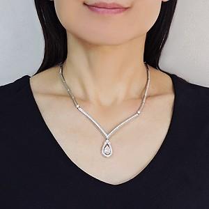 ダイヤモンドネックレスネックレスダイヤモンド ペアシェイプ 2.004カラット ラウンドカット 合計1.65カラット プラチナ 一点限り プレゼント ギフト puの画像