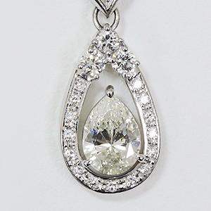 ダイヤモンドネックレスネックレスダイヤモンド ペアシェイプ 2.004カラット ラウンドカット 合計1.65カラット プラチナ 一点限り プレゼント ギフト puの画像