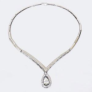 ダイヤモンドネックレスネックレスダイヤモンド ペアシェイプ 2.004カラット ラウンドカット 合計1.65カラット プラチナ 一点限り プレゼント ギフト puの画像