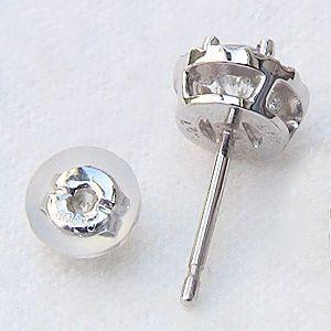 Pt900 ダイヤモンド　ピアス　シリコンキャッチ付 Pt900 ダイヤモンドピアスシリコンキャッチ付