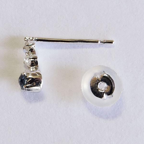 ダイヤモンド サファイア ピアス k18 ホワイトゴールド ブルー スタッド プチ かわいい レディース ダイヤ保証書付 送料無料 プレゼント ご褒美 自分買い puの画像