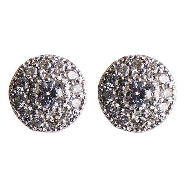 ダイヤモンド ピアス k18 ホワイトゴールド 0.12ct 円形 スタッド 可愛い プチ フラワーイメージ レディース ダイヤ 送料無料 プレゼント ギフト 自分買い puの画像