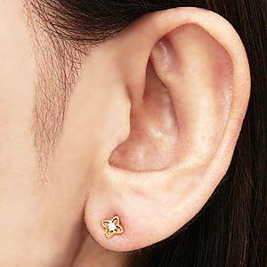 一粒石 ダイヤモンドピアス k18 ゴールド ダイヤモンド スタッドピアス