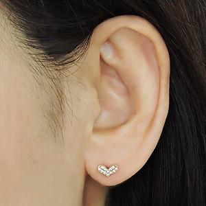 ハートピアス ダイヤモンドピアス k18 ゴールド ピアス ダイヤ 0.12ct ハートモチーフ 送料無料 人気 プレゼント ギフト ご褒美 自分買い puの画像