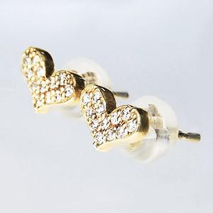 ハートピアス ダイヤモンドピアス k18 ゴールド ピアス ダイヤ 0.12ct ハートモチーフ 送料無料 人気 プレゼント ギフト ご褒美 自分買い puの画像