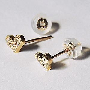 ハートピアス ダイヤモンドピアス k18 ゴールド ピアス ダイヤ 0.12ct ハートモチーフ 送料無料 人気 プレゼント ギフト ご褒美 自分買い puの画像
