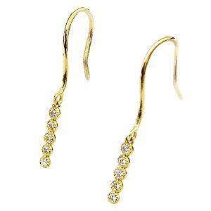 アメリカン フックピアス ダイヤモンド ピアス ライン シンプルピアス k10 ゴールド 送料無料 普段使い 人気 プレゼント ギフト ご褒美 自分買い