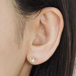 ダイヤモンドピアス ハートピアス ダイヤピアス k18 ゴールド 18金