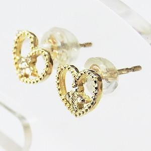 ダイヤモンドピアス ハートピアス ダイヤピアス k18 ゴールド 18金