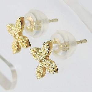 ダイヤモンドピアス クロスピアス ダイヤピアス k18 ゴールド 18金 スタッドピアス 0.04ct ダイア 十字架 クロス 4月 アンティーク プレゼント 自分買い puの画像