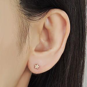 非対称　ダイヤモンドピアス　星 リングピアス 月 星 ムーン スター moon and star