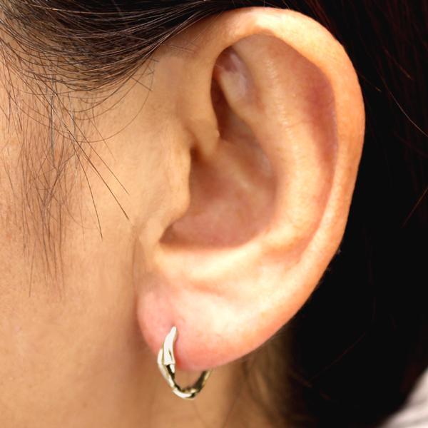 イエローゴールド k18 18k 18金 中折れ式 フープピアス 中折れ