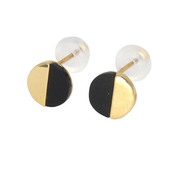 ピアス オニキスピアス オニキス スタッドピアス k18 18k 18金 