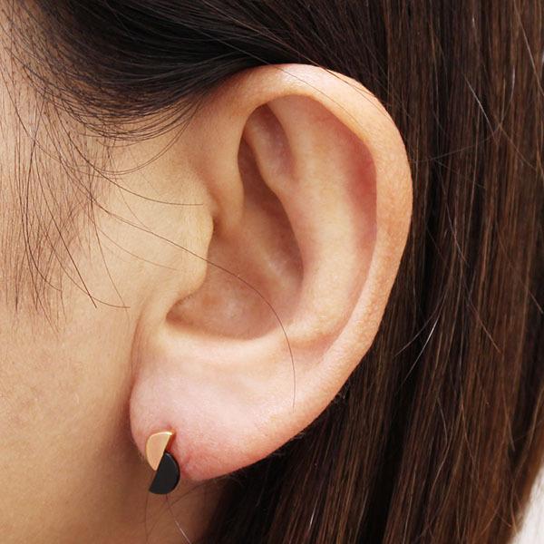 ピアス オニキスピアス オニキス スタッドピアス k18 18k 18金 ピンクゴールド レディース 送料無料 ジュエリー 人気 プレゼント ギフト ご褒美 自分買い puの画像