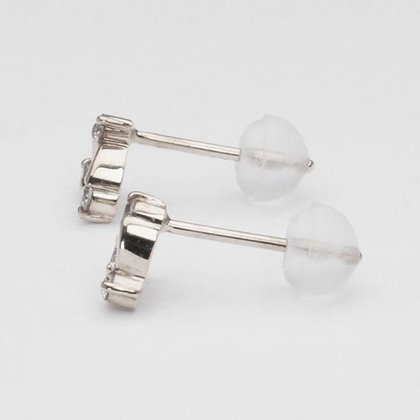ダイヤモンド ピアス ダイヤピアス スタッドピアス 18金 k18 18k ホワイトゴールド ペア シンプル 送料無料 4月誕生石 プレゼント ギフト ご褒美 自分買い puの画像