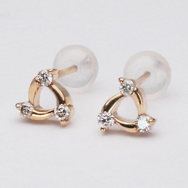 ダイヤモンド ピアス ダイヤピアス スタッドピアス 18金 k18 18k ピンクゴールド ペア シンプル 送料無料 4月誕生石 人気 プレゼント ギフト 自分買い puの画像